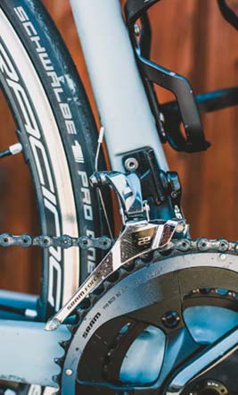 Close up of a bikes chain and gears